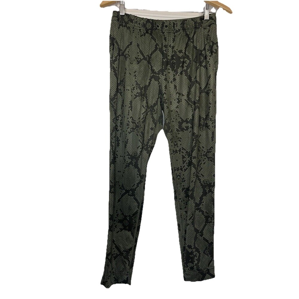 Lululemon Jet Crop Slim Luxtreme Snake print Green Pull On Joggers Womens 4